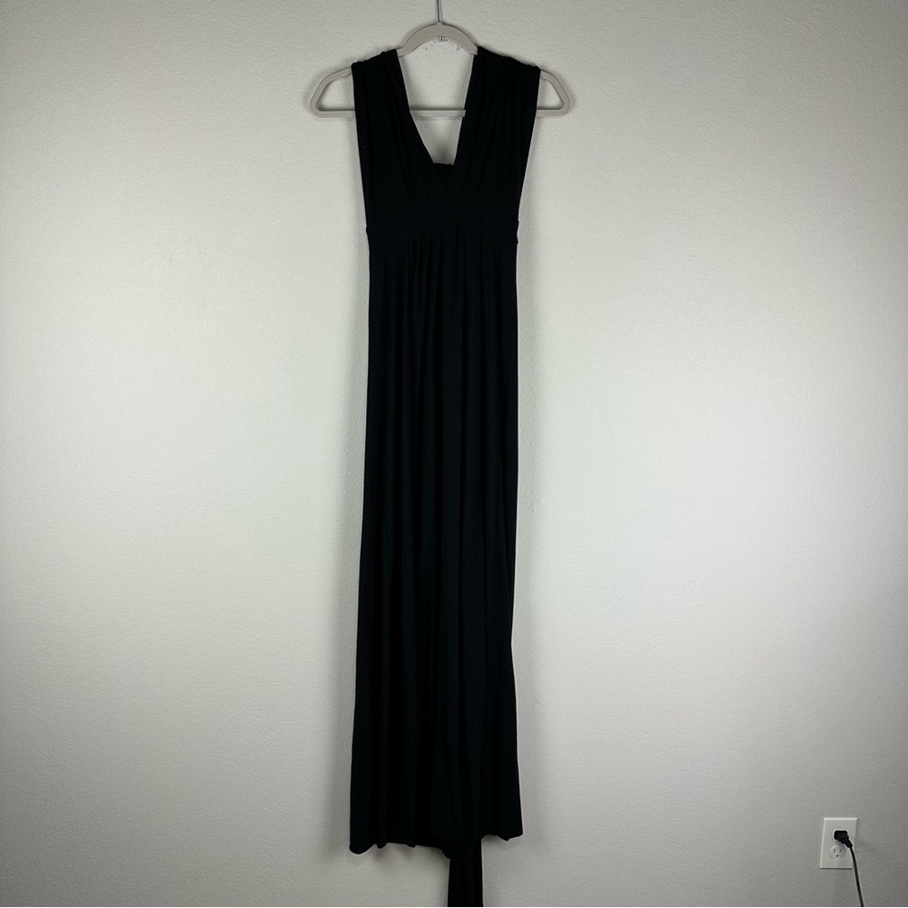 JD Fine & Company Black Halter Tie Maxi Dress Size Medium